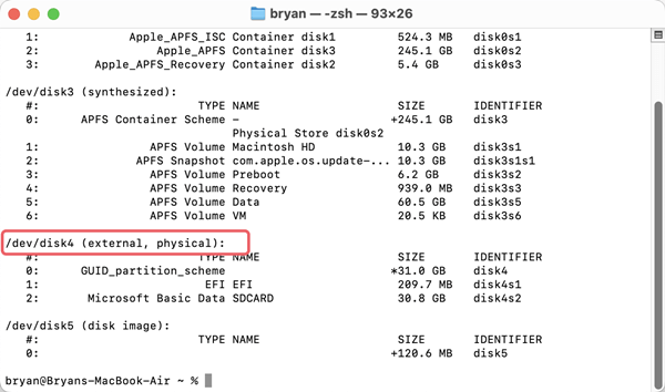 erase digital camera SD card on Mac with Terminal
