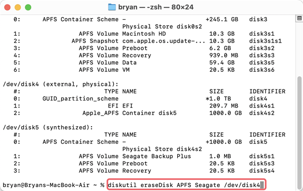 permanently erase data from Toshiba portable hard drive on Mac