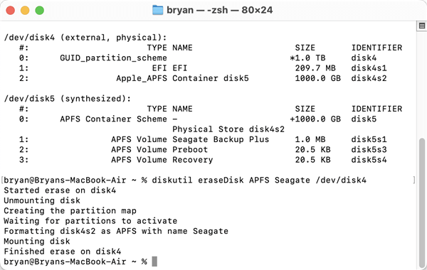 reformat or format portable hard drive on Mac