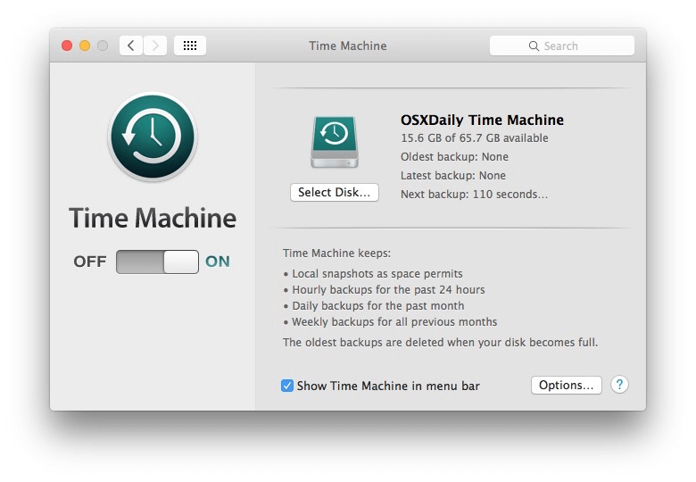 back up  Mac OSX 10.11 El Capitan