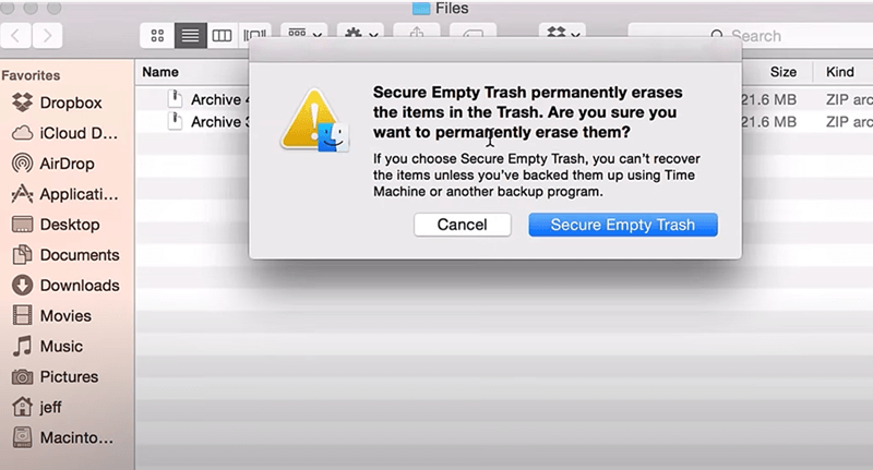 Secure Empty Trash on Mac