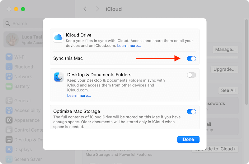 back up Mac with icloud