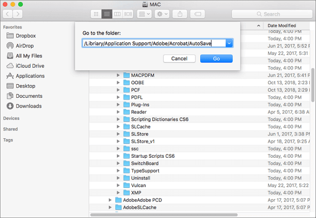 recover deleted or unsaved PDF file on Mac