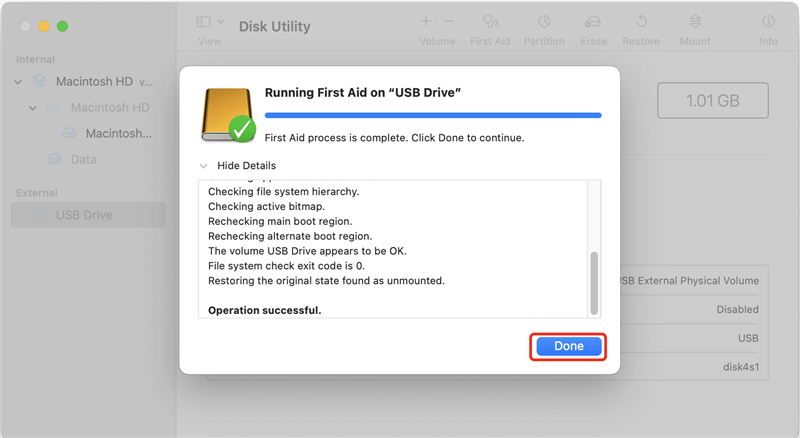 Run First Aid on External Storage Device on Mac