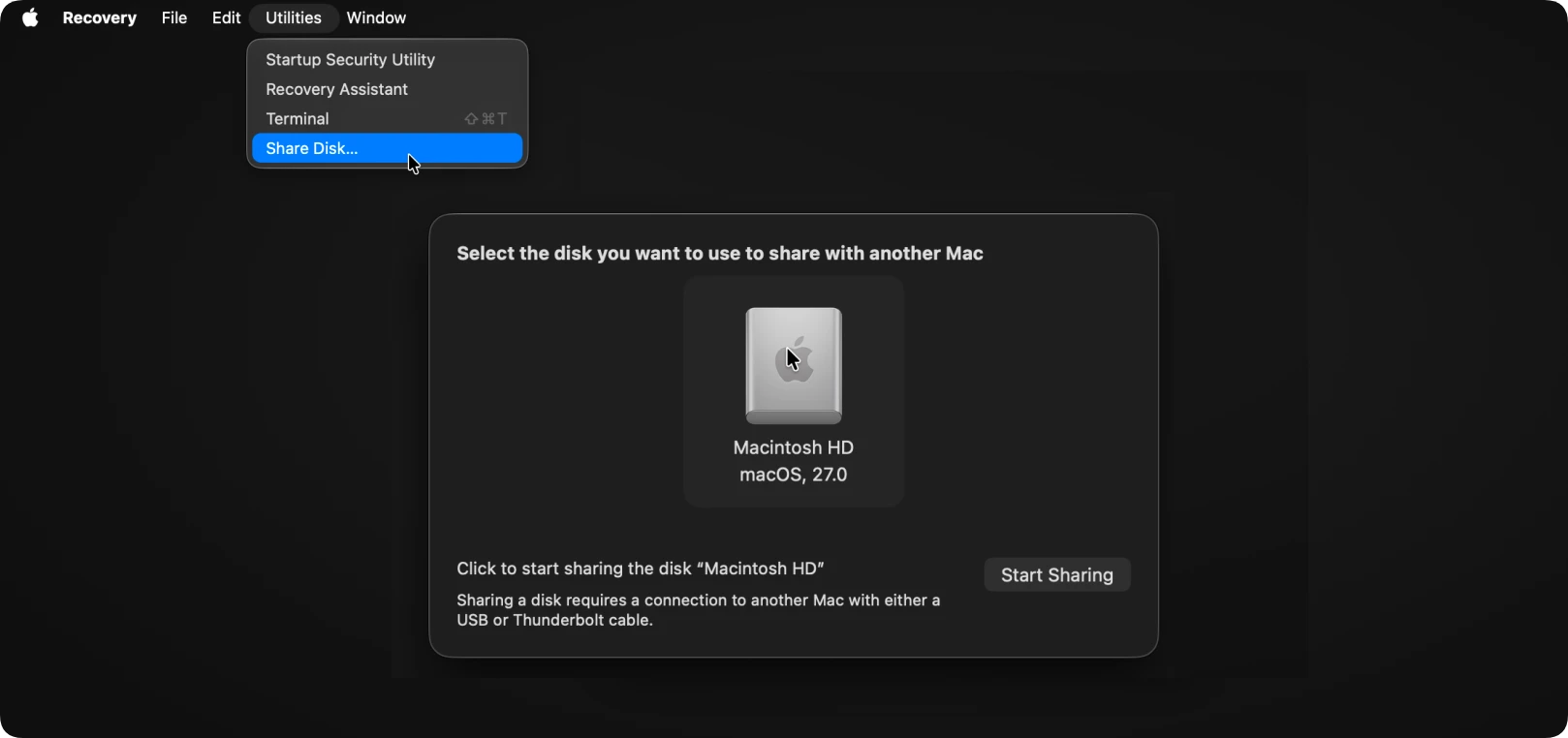 use macOS Recovery mode on macOS 27 Golden Gate