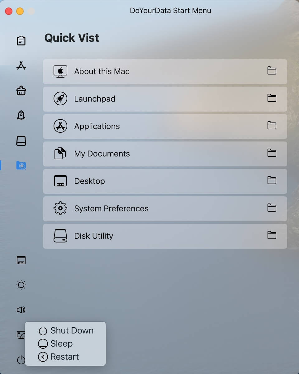 DoYourData Start Menu for Mac User Guide