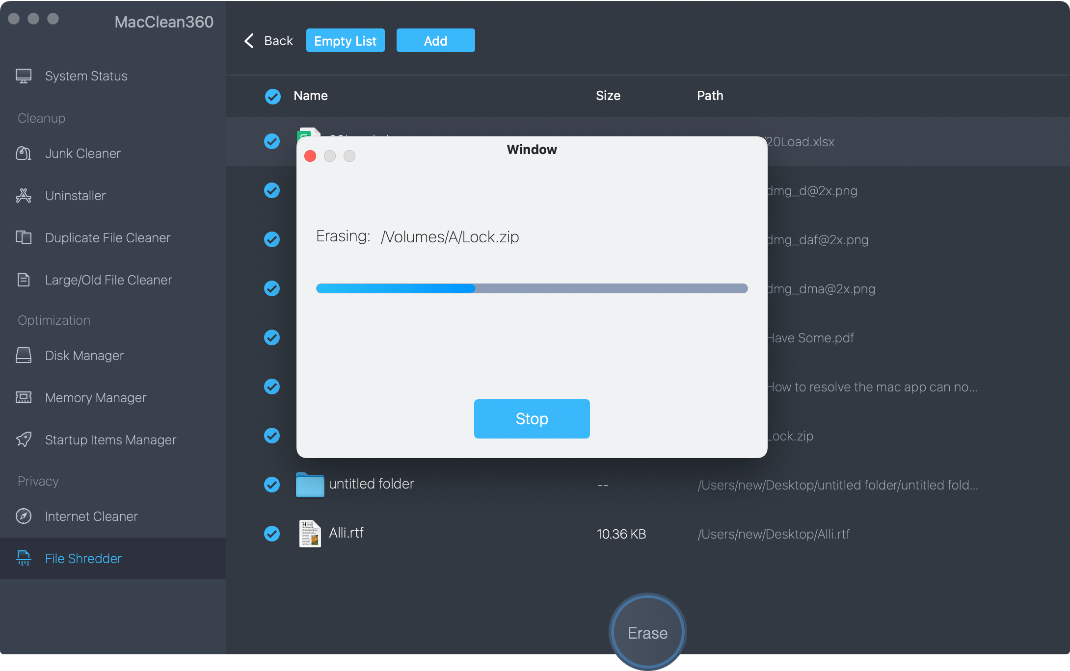 MacClean360 File Shredder