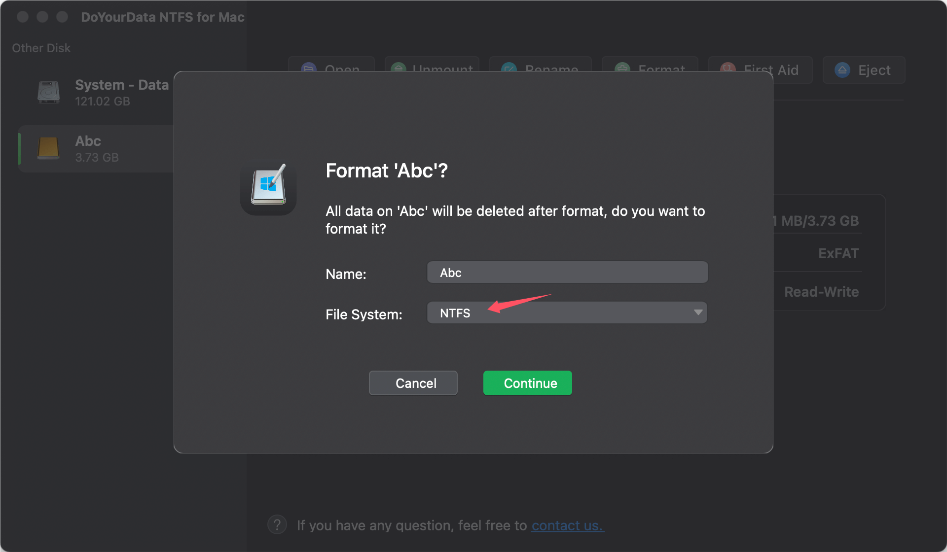 format WD external hard drive to NTFS on Mac