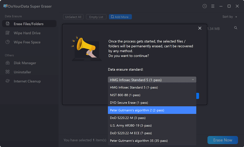 Shred Private Folder Using DoD 5220.22-M Algorithm