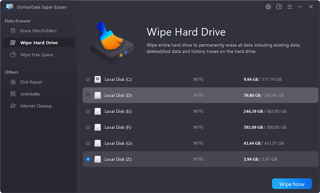 wipe drive system saver