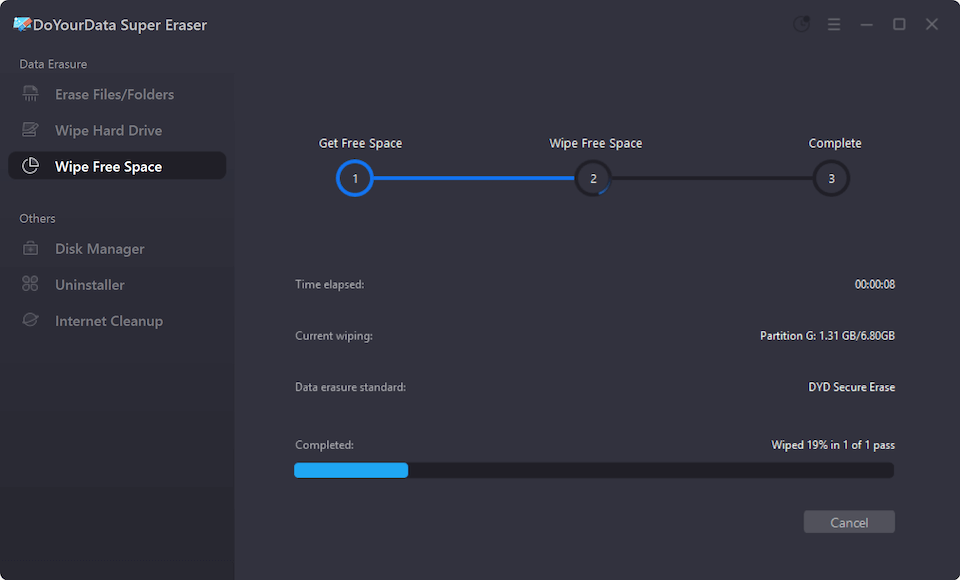 erase deleted/formatted data