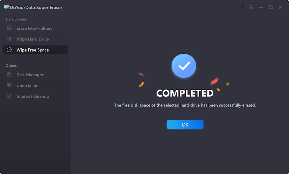 erase deleted/formatted data